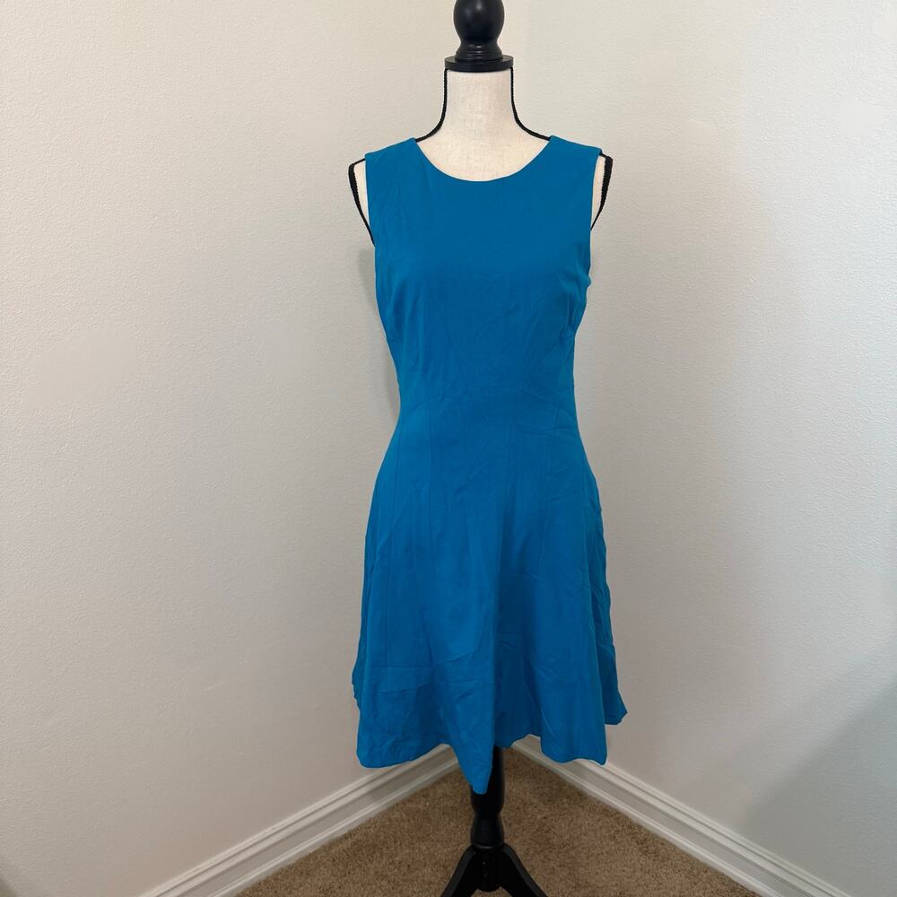 Diane von Furstenberg Citra Atlantis Blue Sleeveless Dress Womens 8 NEW NWT